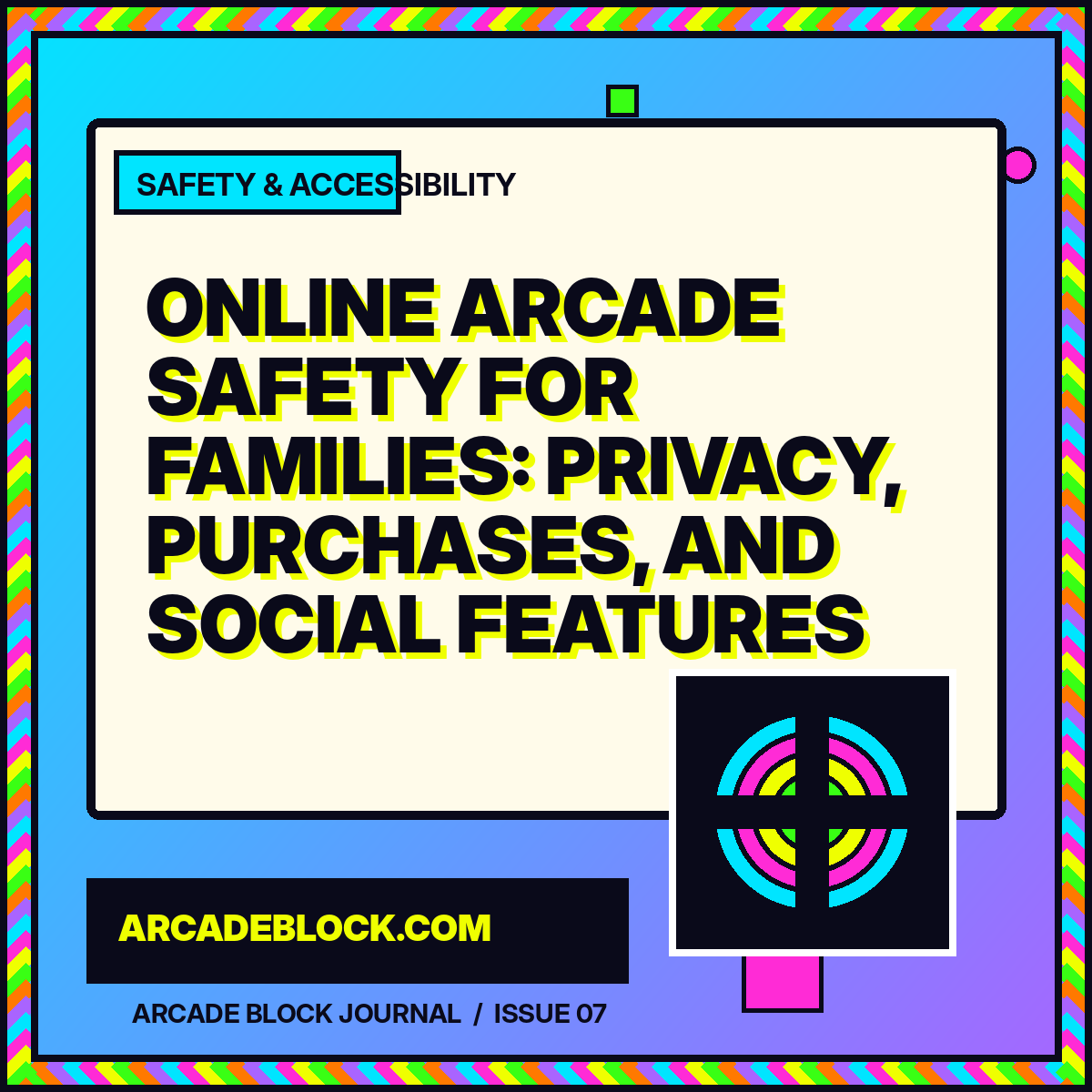 Online Arcade Safety for Families: Privacy, Purchases, and Social Features featured typography card