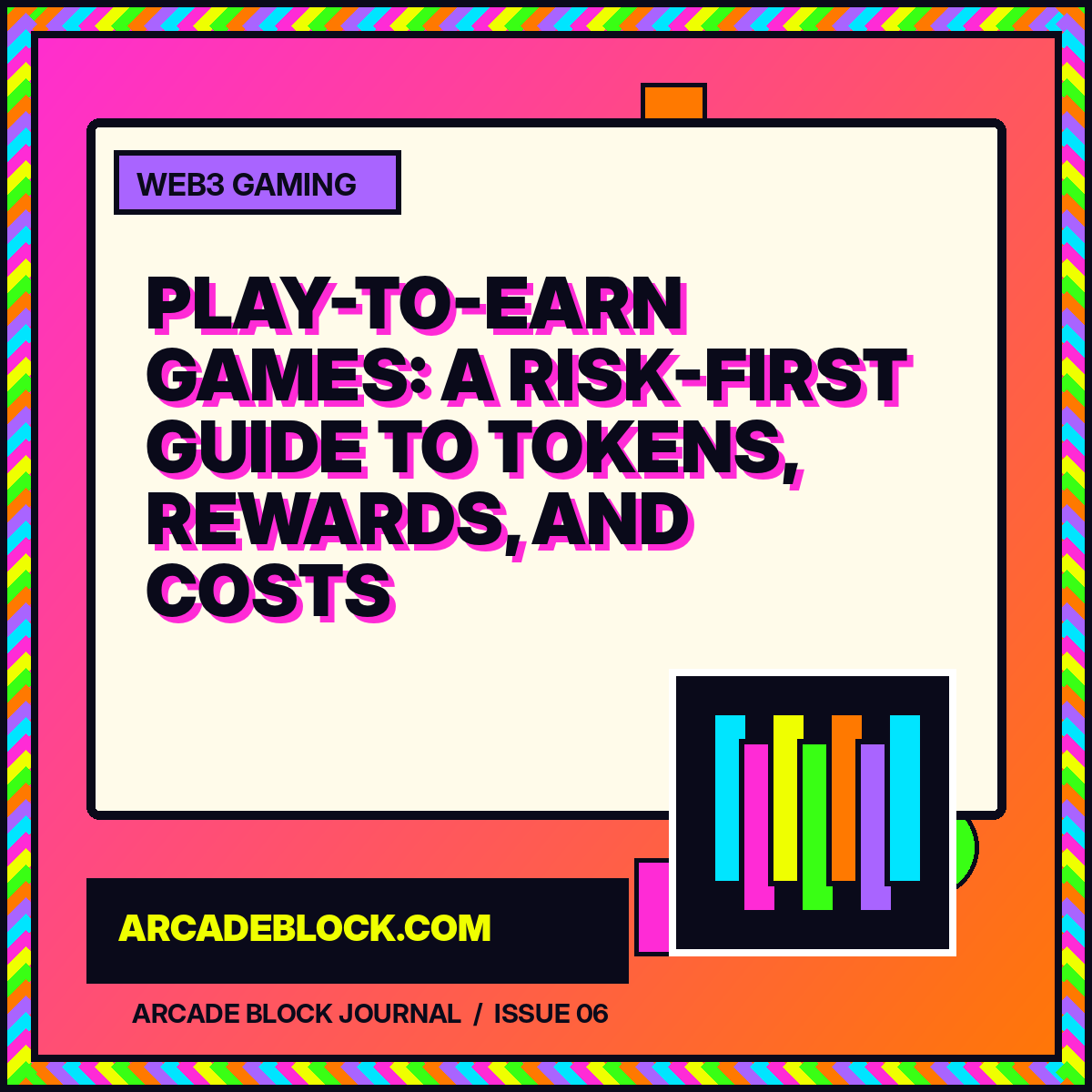Play-to-Earn Games: A Risk-First Guide to Tokens, Rewards, and Costs featured typography card