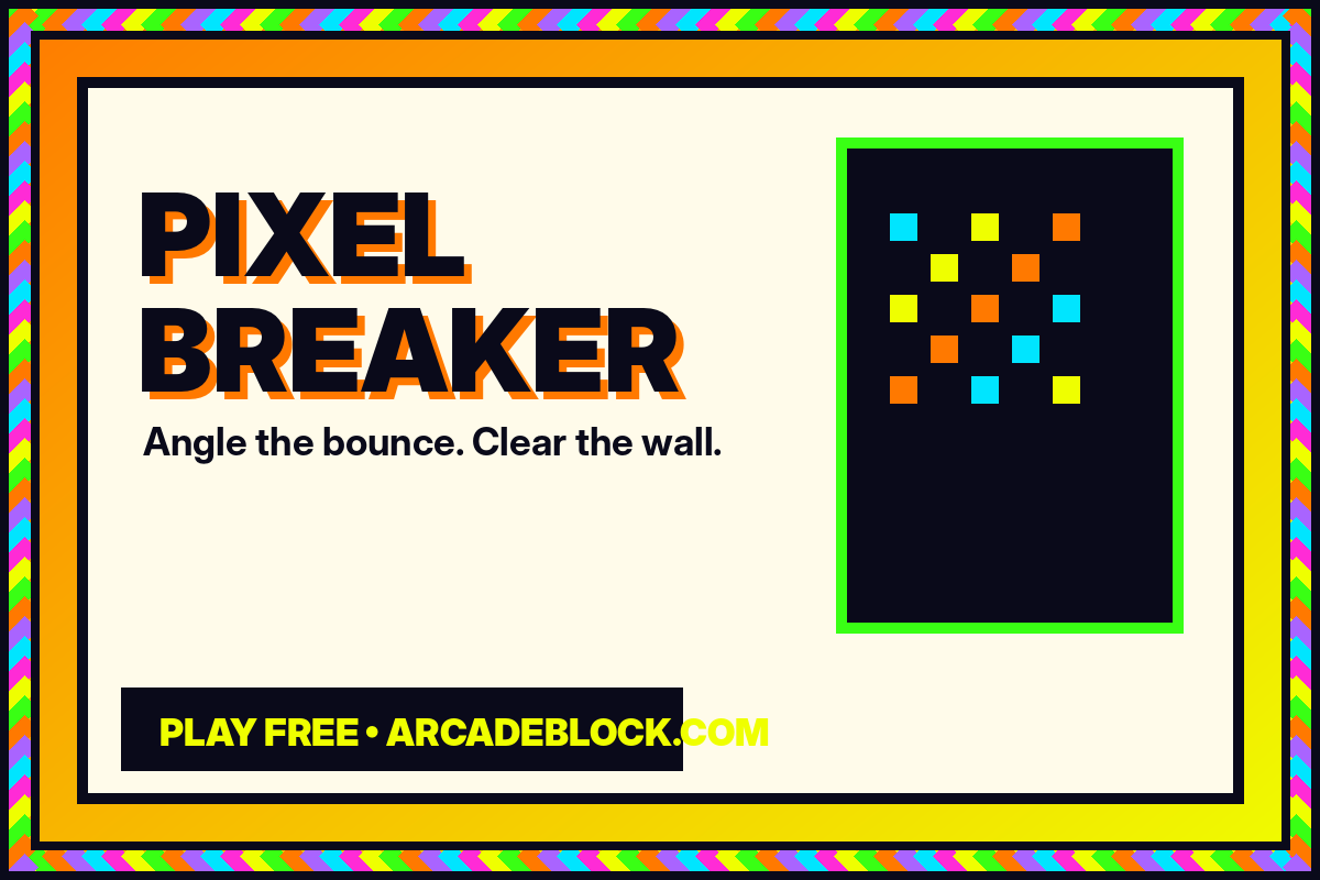 Pixel Breaker neon arcade game cover
